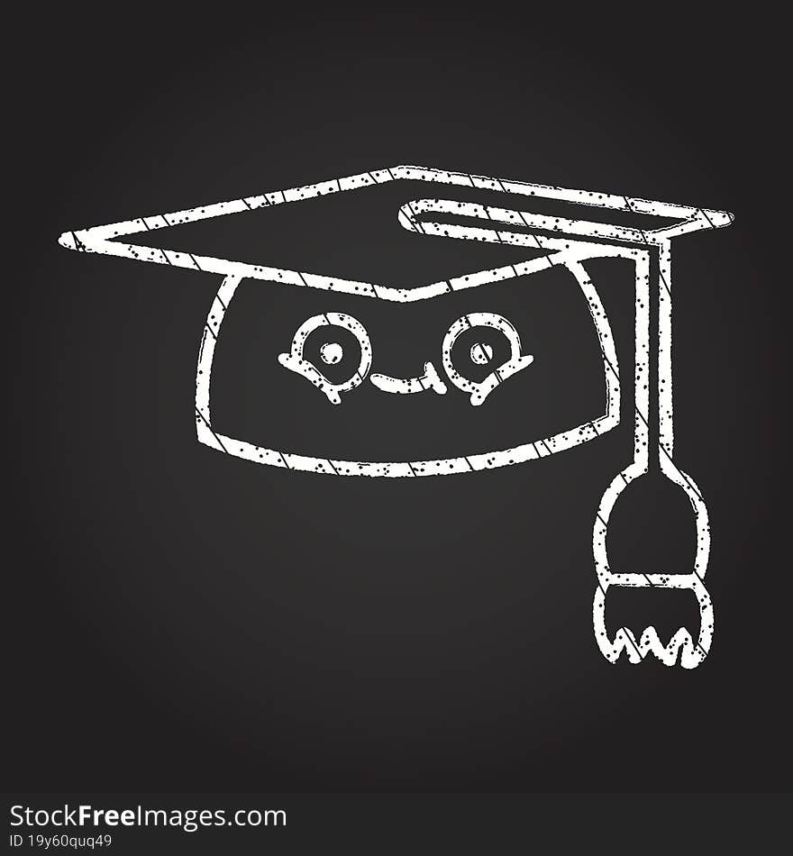 Graduation Cap Chalk Drawing