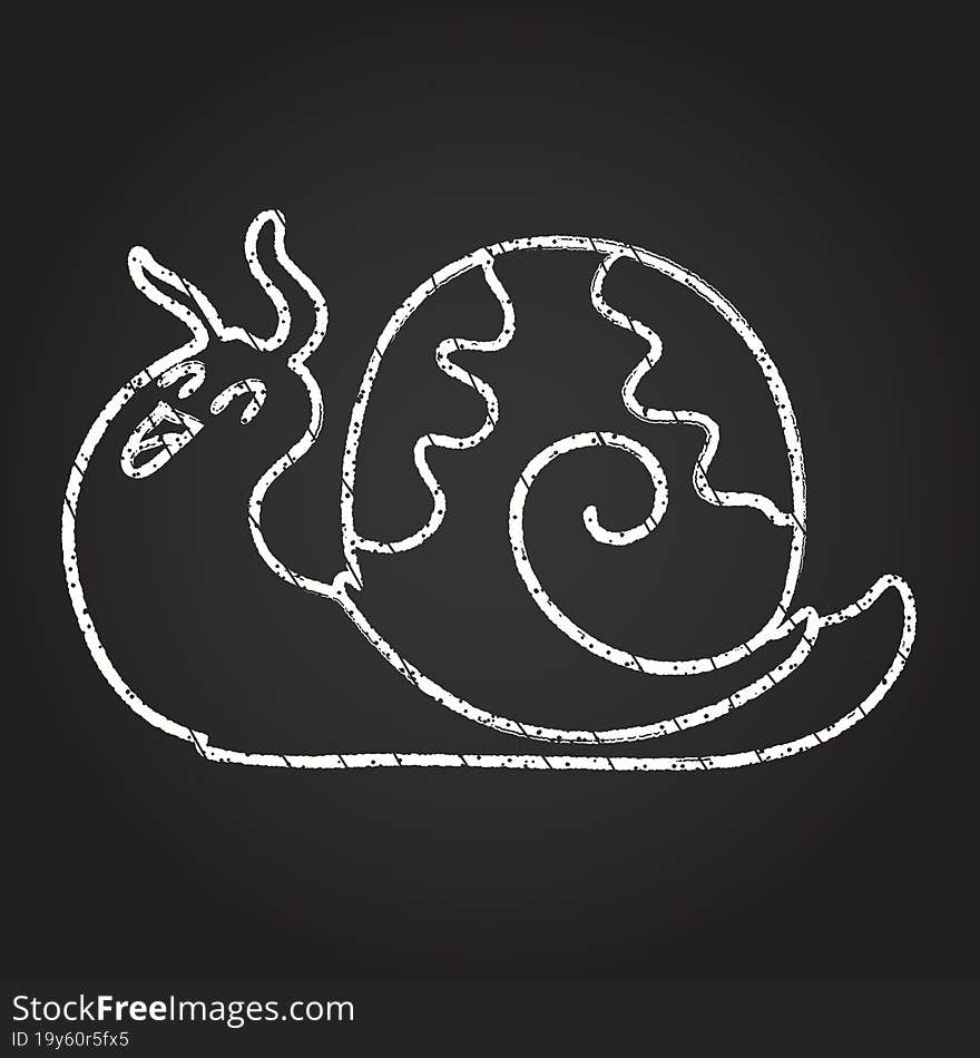 Happy Snail Chalk Drawing