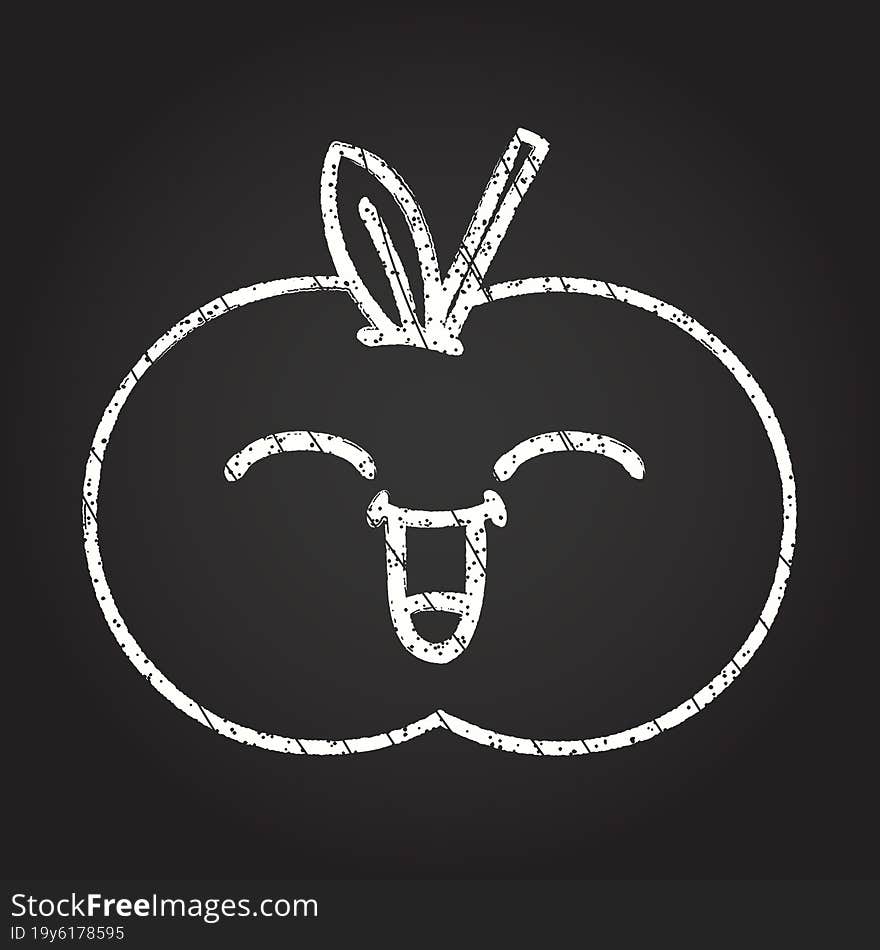 Apple Chalk Drawing