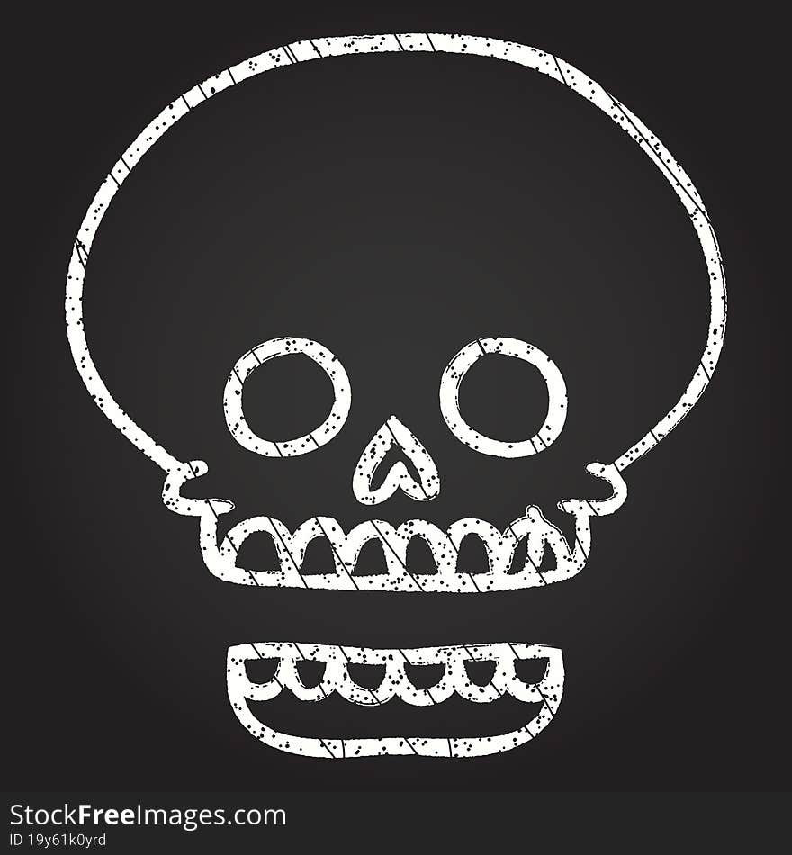 Spooky Skull Chalk Drawing