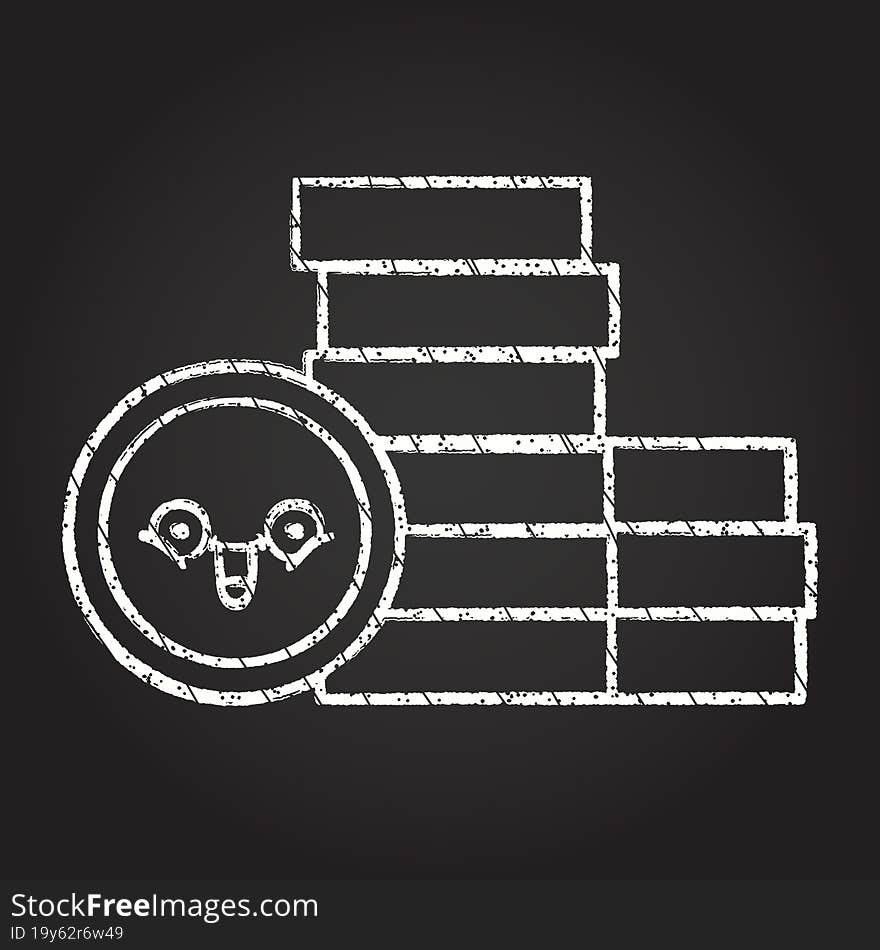 Money Stack Chalk Drawing