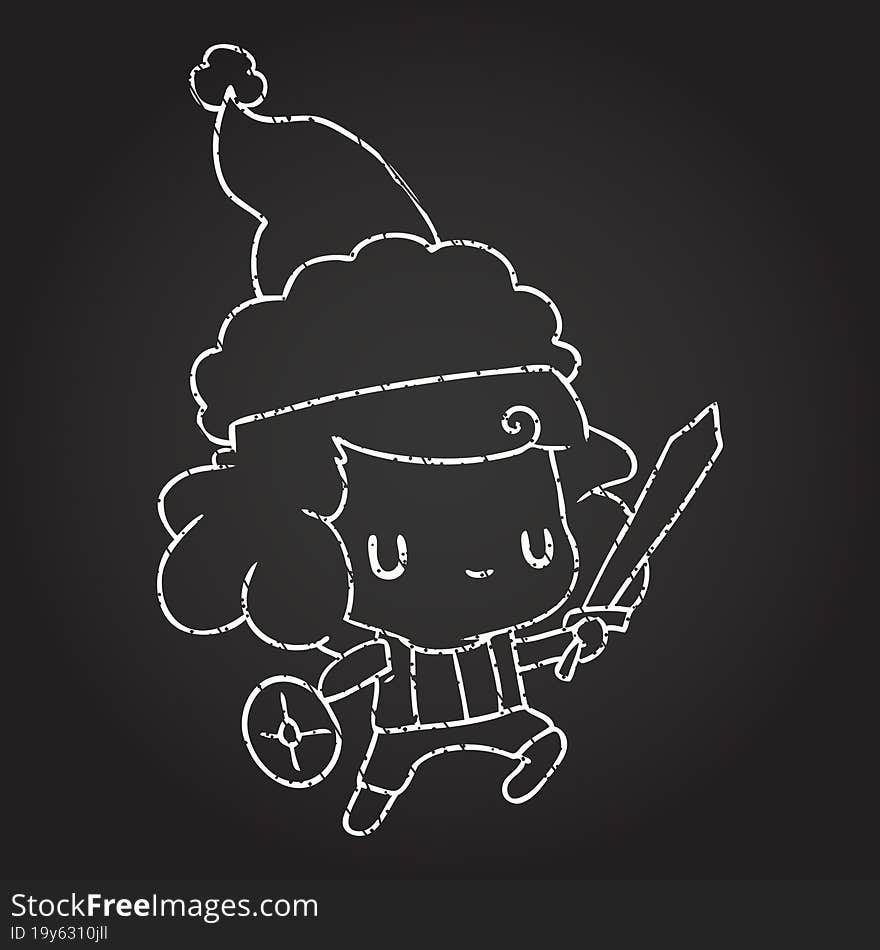 Festive Viking Chalk Drawing