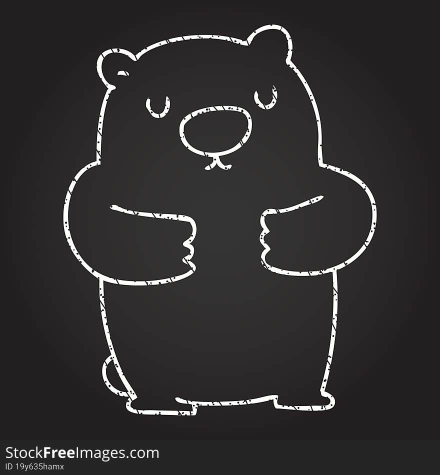 Bear Chalk Drawing