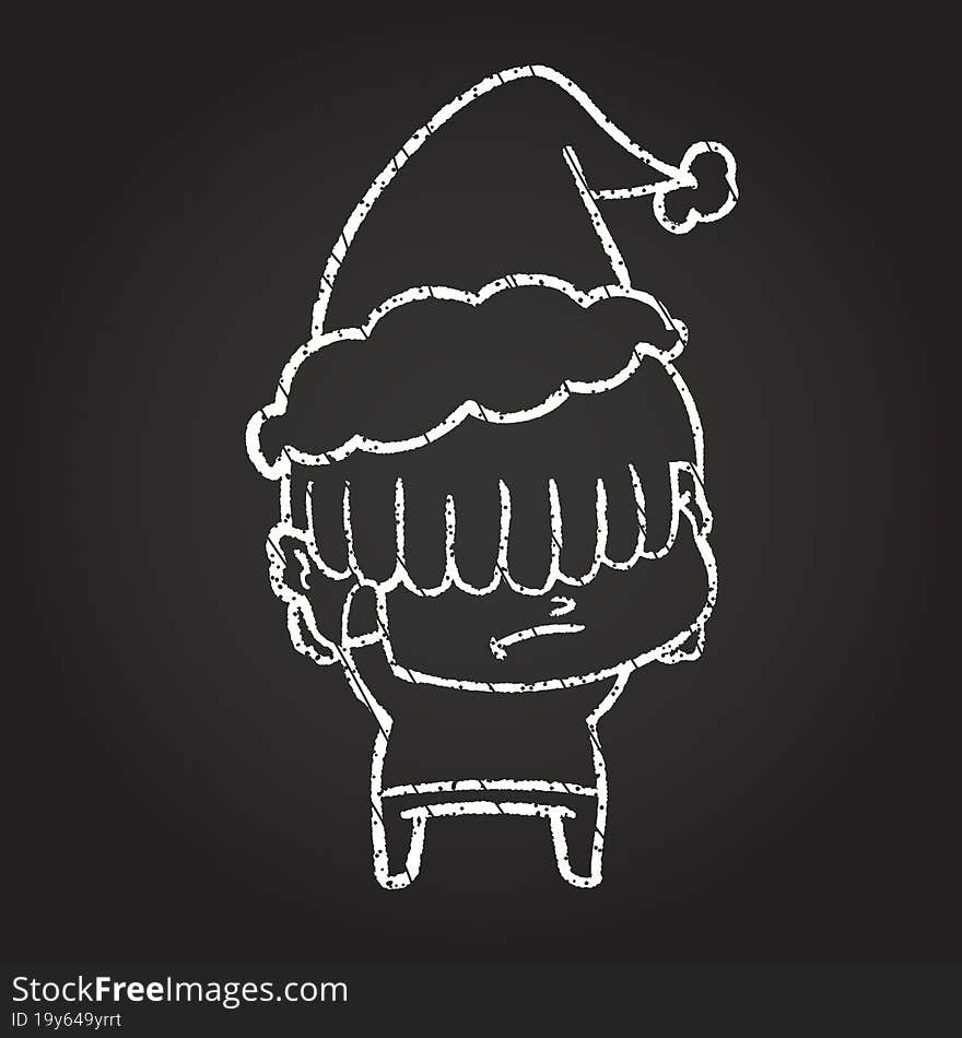 Christmas Man Chalk Drawing