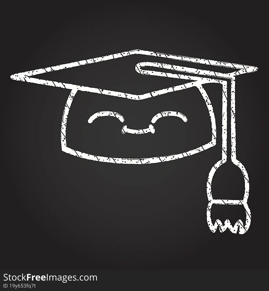 Graduation Cap Chalk Drawing