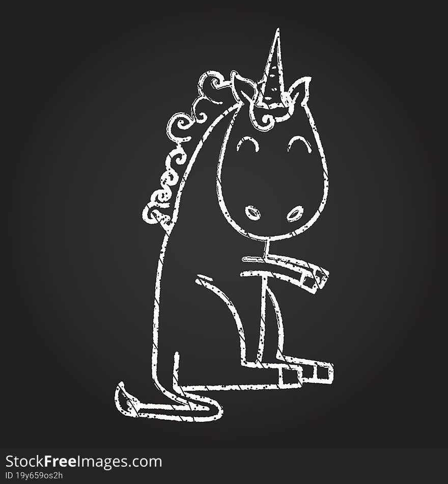 Unicorn Chalk Drawing