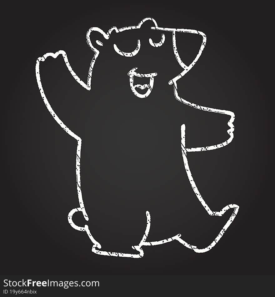 Polar Bear Chalk Drawing