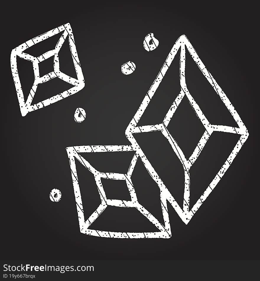 Diamonds Chalk Drawing