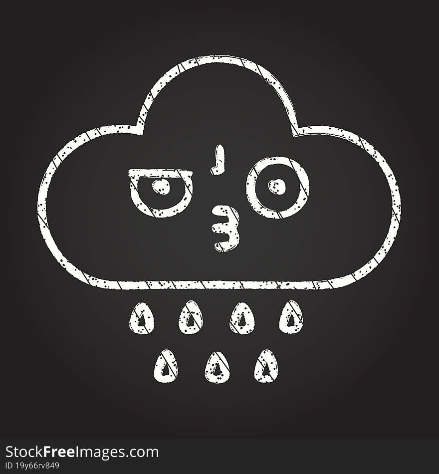 Raining Cloud Chalk Drawing