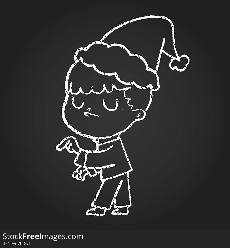 Christmas Man Chalk Drawing