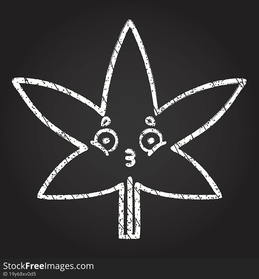 Cannabis Leaf Chalk Drawing