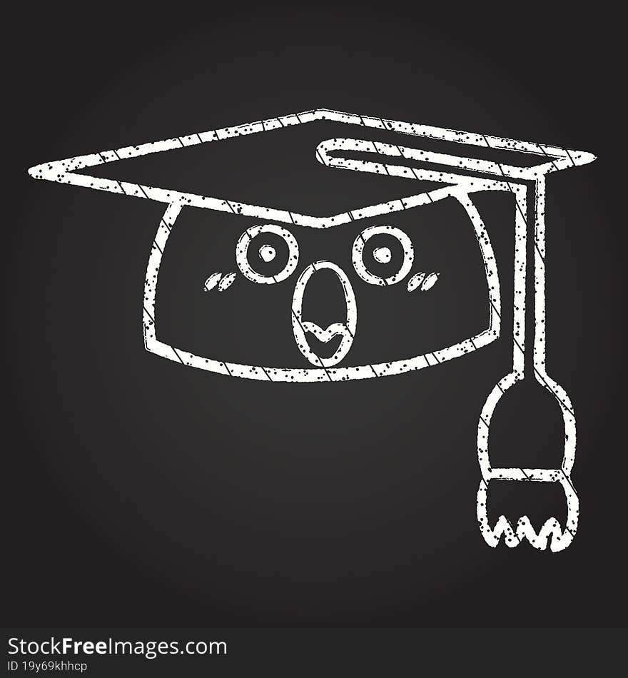 Graduation Cap Chalk Drawing