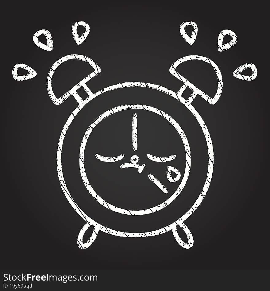 Alarm Clock Chalk Drawing