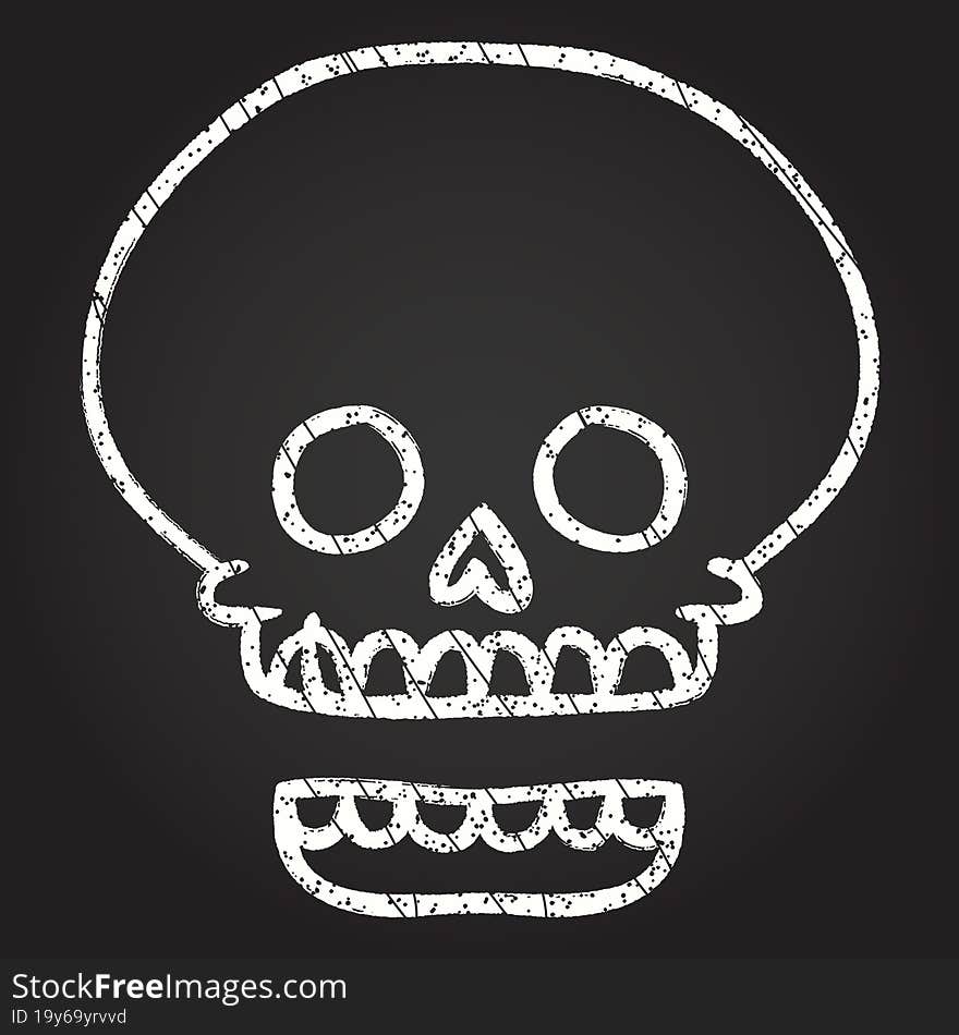 Spooky Skull Chalk Drawing