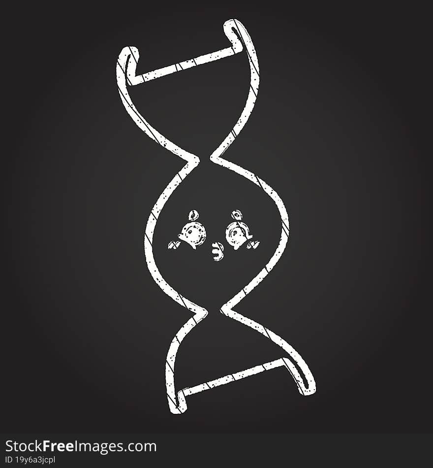 DNA Strand Chalk Drawing