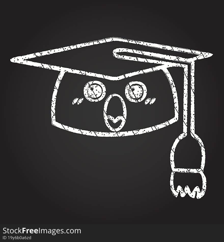 Graduation Cap Chalk Drawing