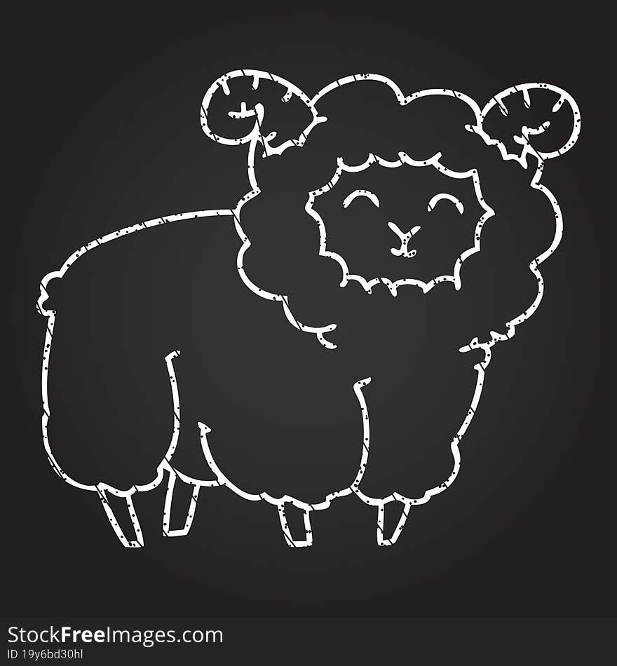 Sheep Chalk Drawing