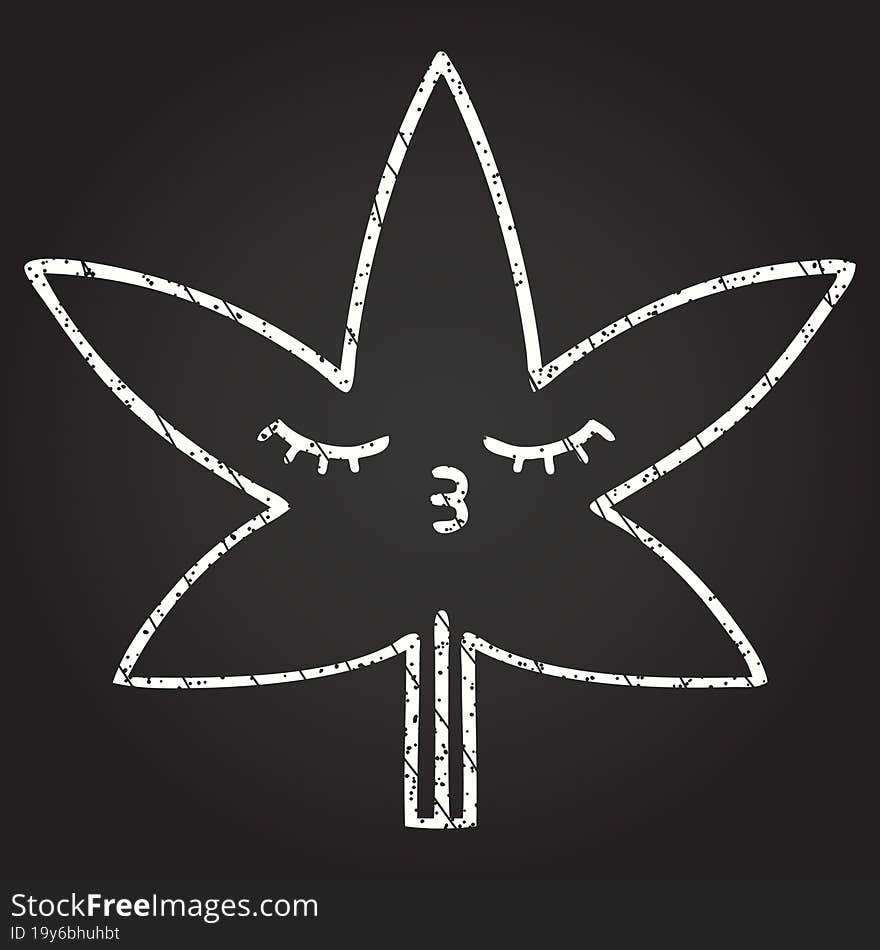 Cannabis Leaf Chalk Drawing