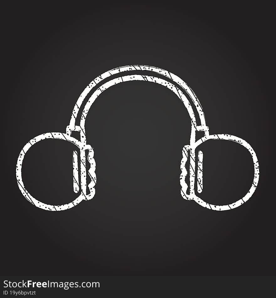 Headphones Chalk Drawing