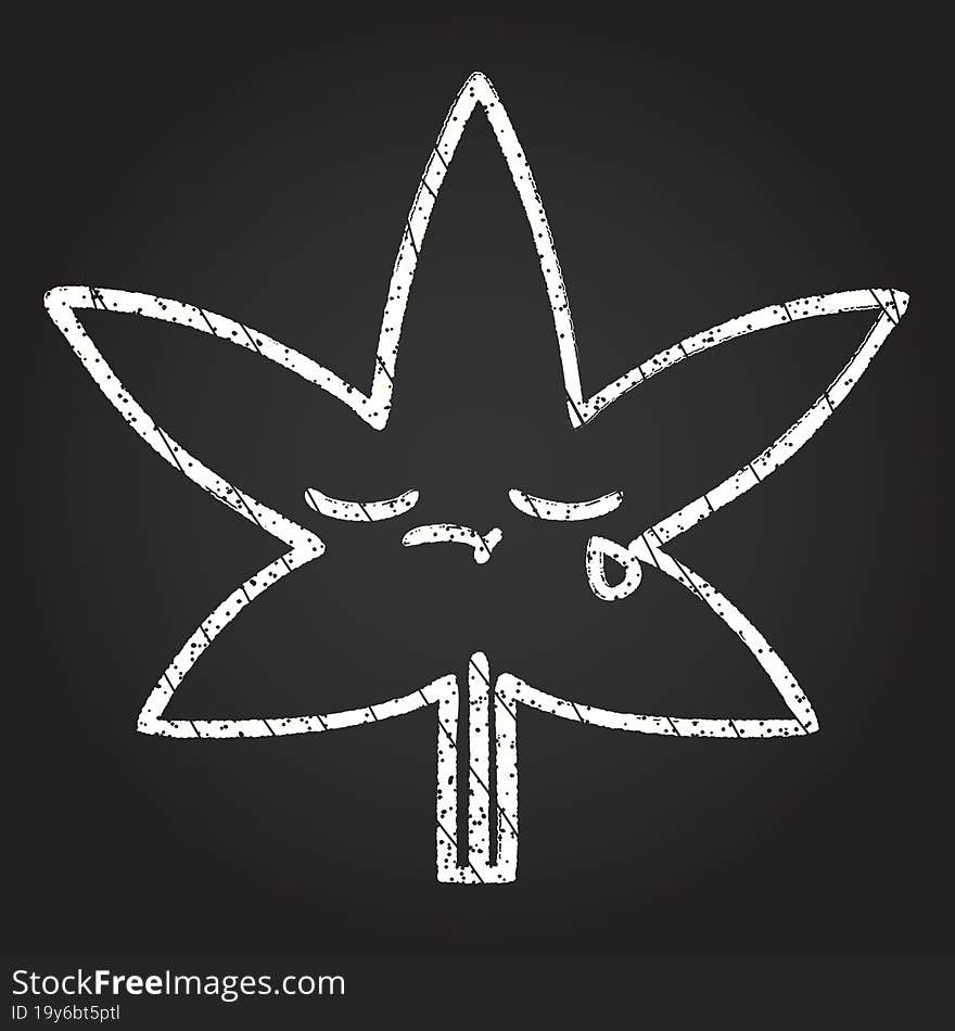 Cannabis Leaf Chalk Drawing