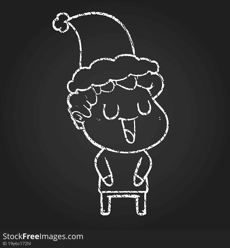 Christmas Man Chalk Drawing