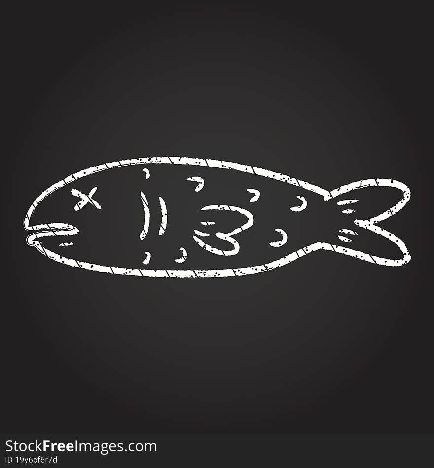 Dead Fish Chalk Drawing