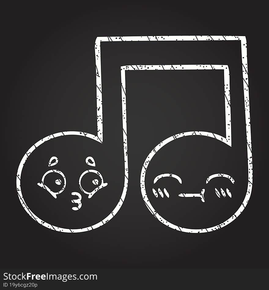 Musical Note Chalk Drawing