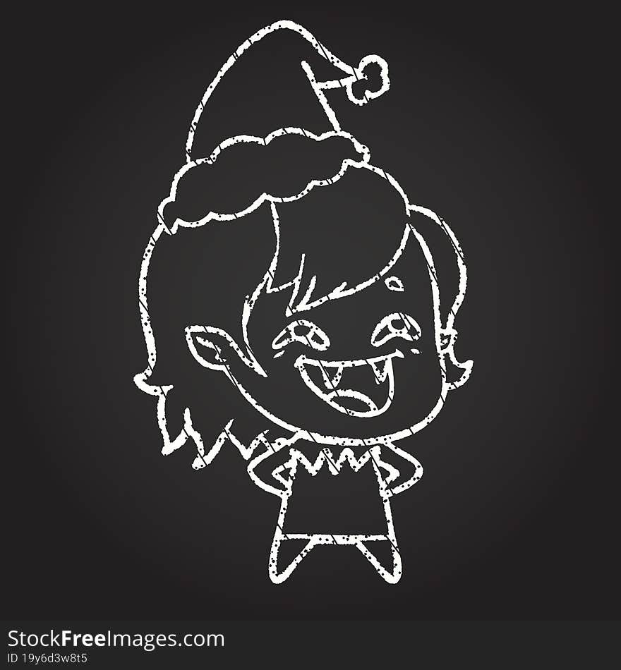 Christmas Vampire Chalk Drawing