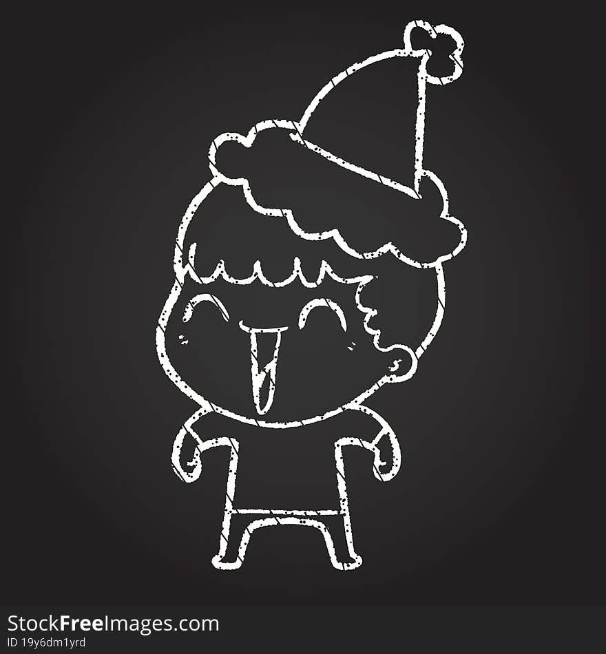 Christmas Man Chalk Drawing