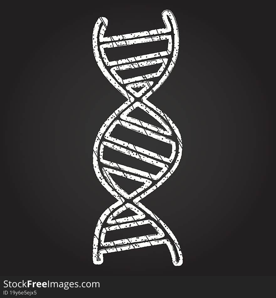 DNA Strand Chalk Drawing