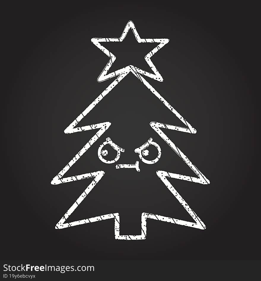 Christmas Tree Chalk Drawing