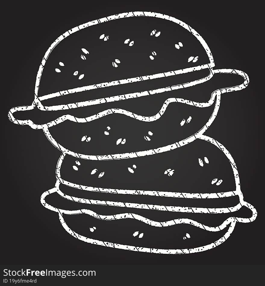 Hamburgers Chalk Drawing