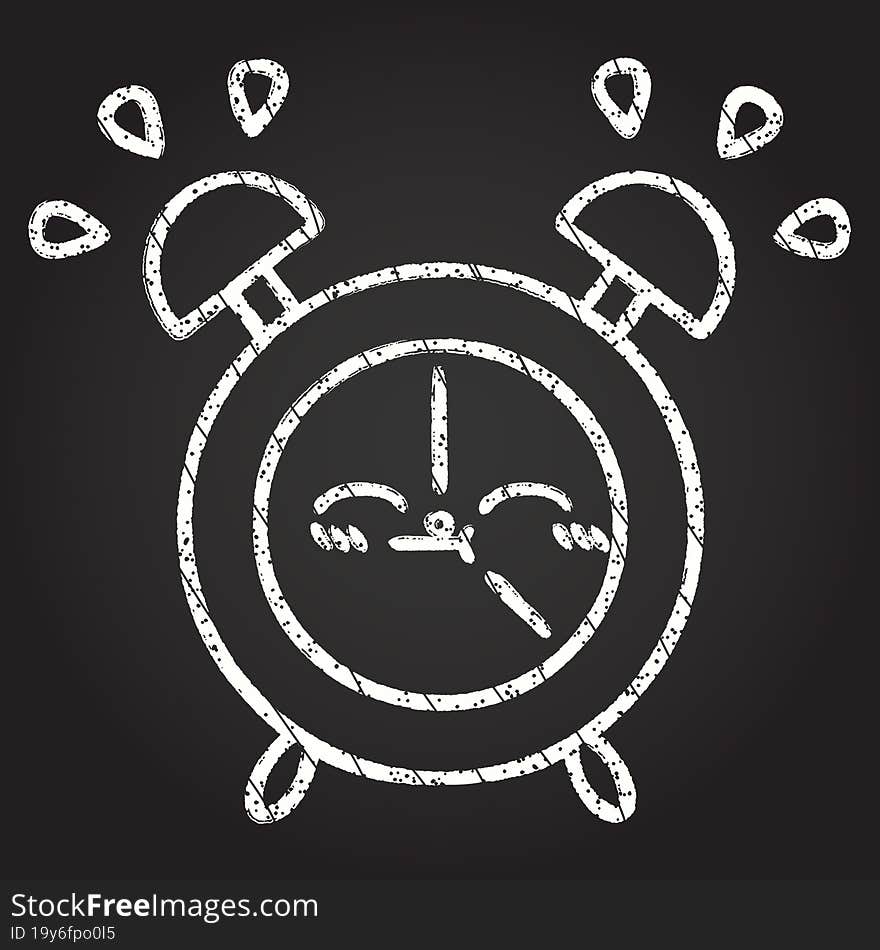 Alarm Clock Chalk Drawing