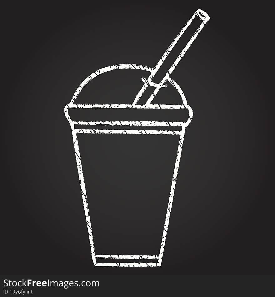 Iced Coffee Chalk Drawing