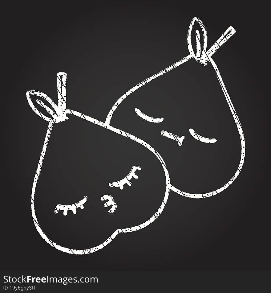 Pears Chalk Drawing