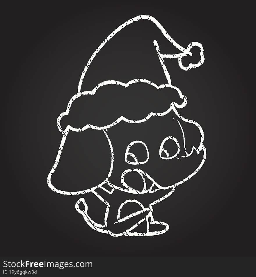 Christmas Elephant Chalk Drawing