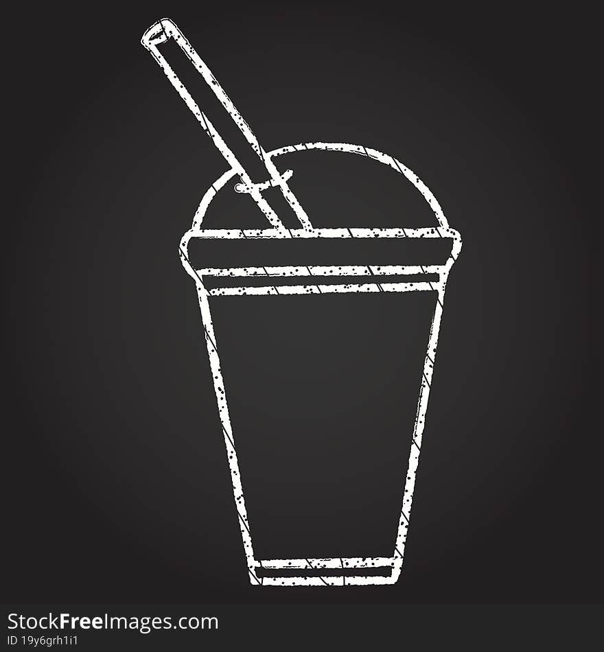 Iced Coffee Chalk Drawing