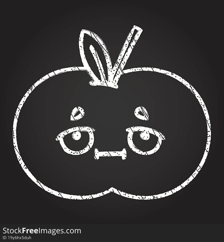 Apple Chalk Drawing