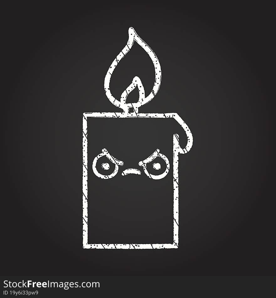 Angry Candle Chalk Drawing