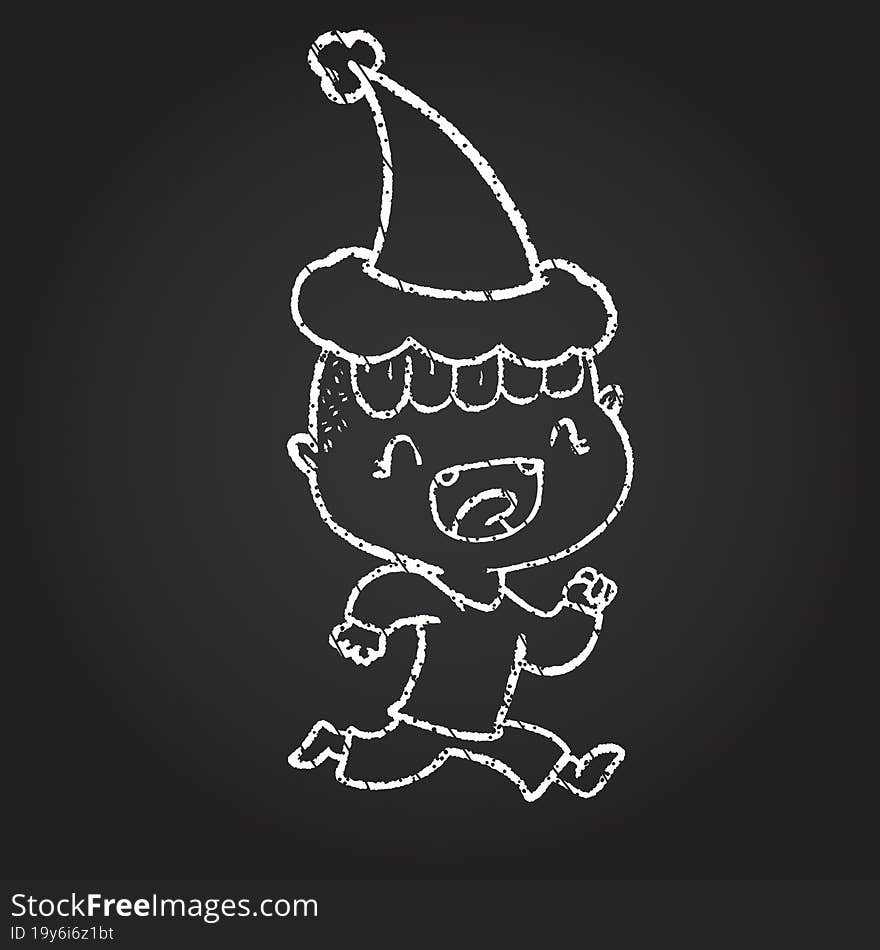 Christmas boy Chalk Drawing