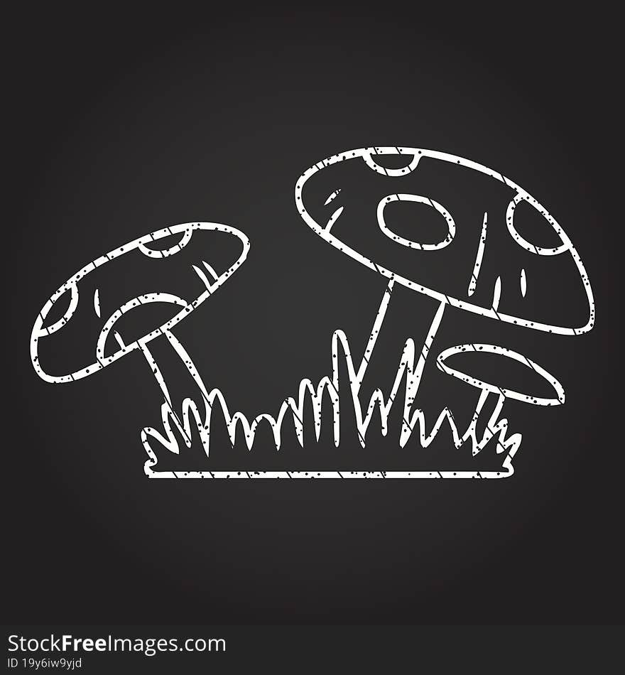 Toadstools Chalk Drawing