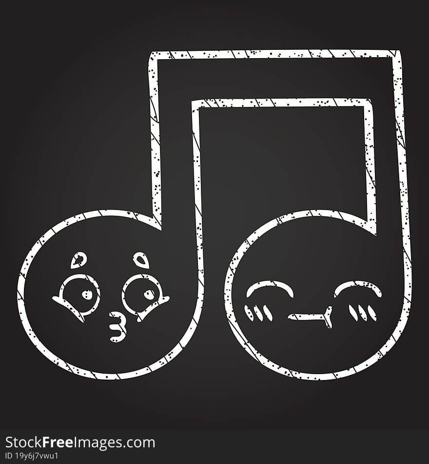 Musical Notes Chalk Drawing