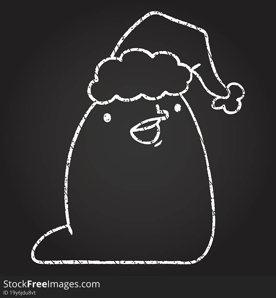 Christmas Slug Chalk Drawing