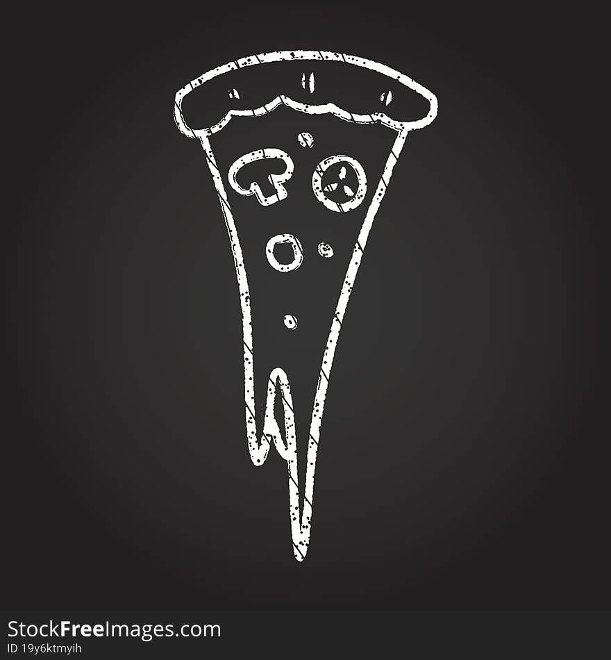 Pizza Slice Chalk Drawing