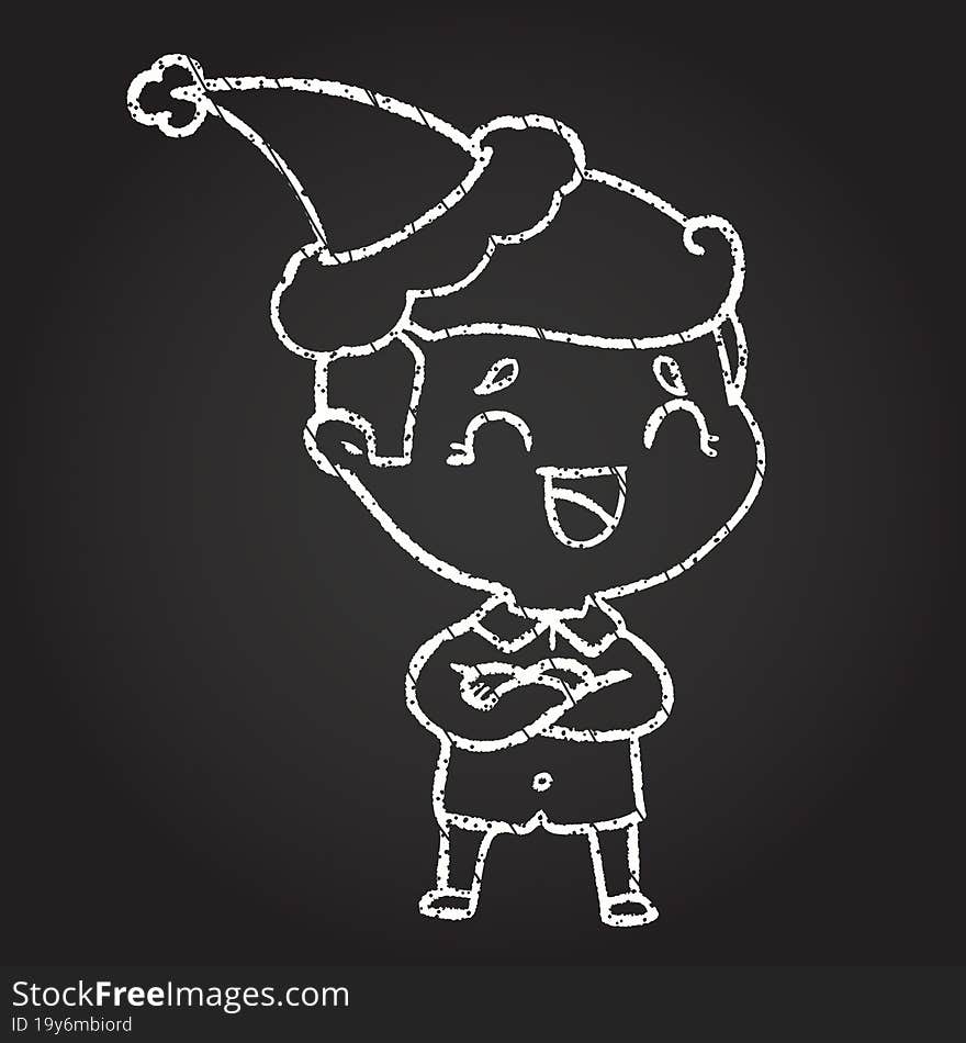 Christmas Man Chalk Drawing