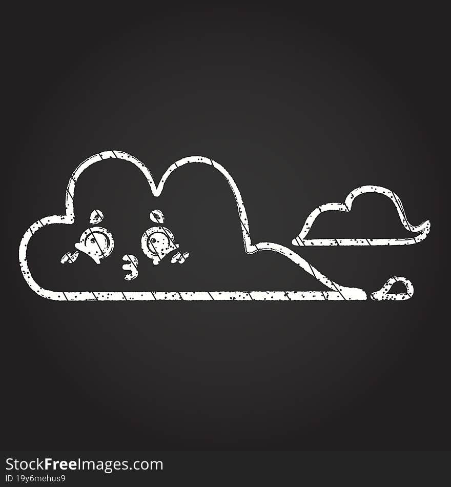 Cloud Chalk Drawing