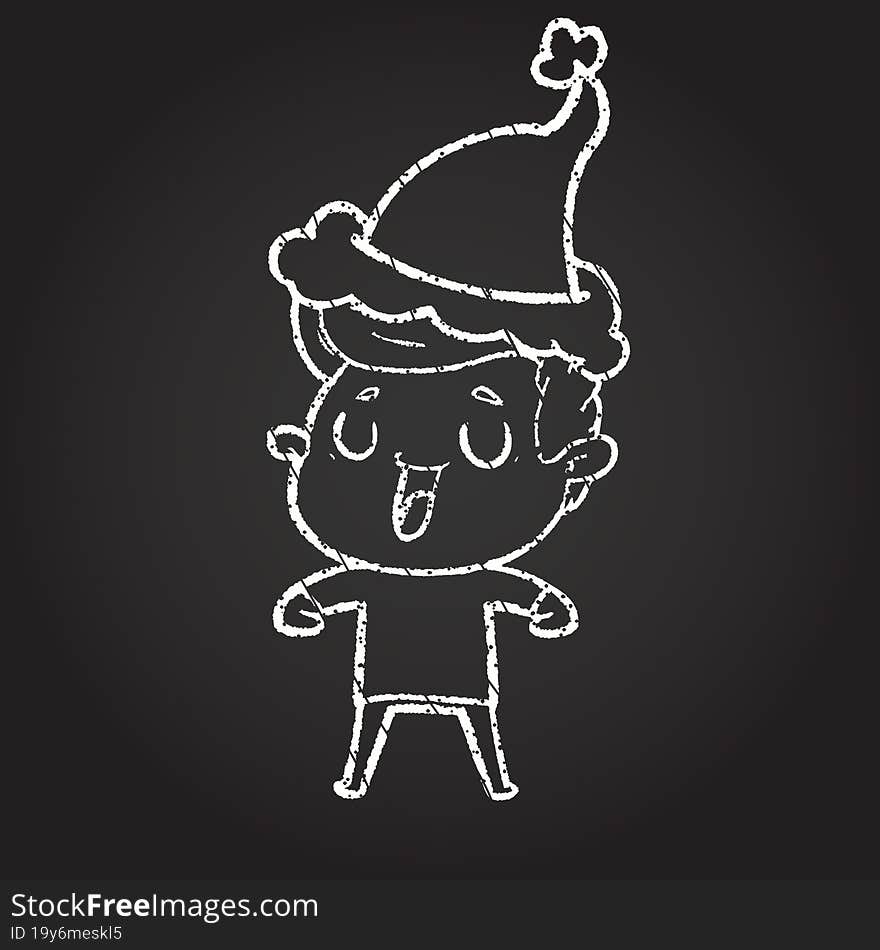 Christmas Man Chalk Drawing