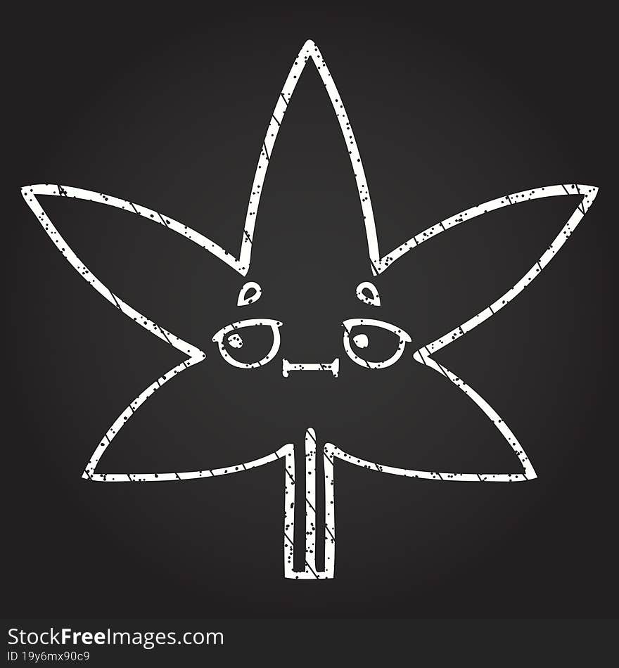 Cannabis Leaf Chalk Drawing