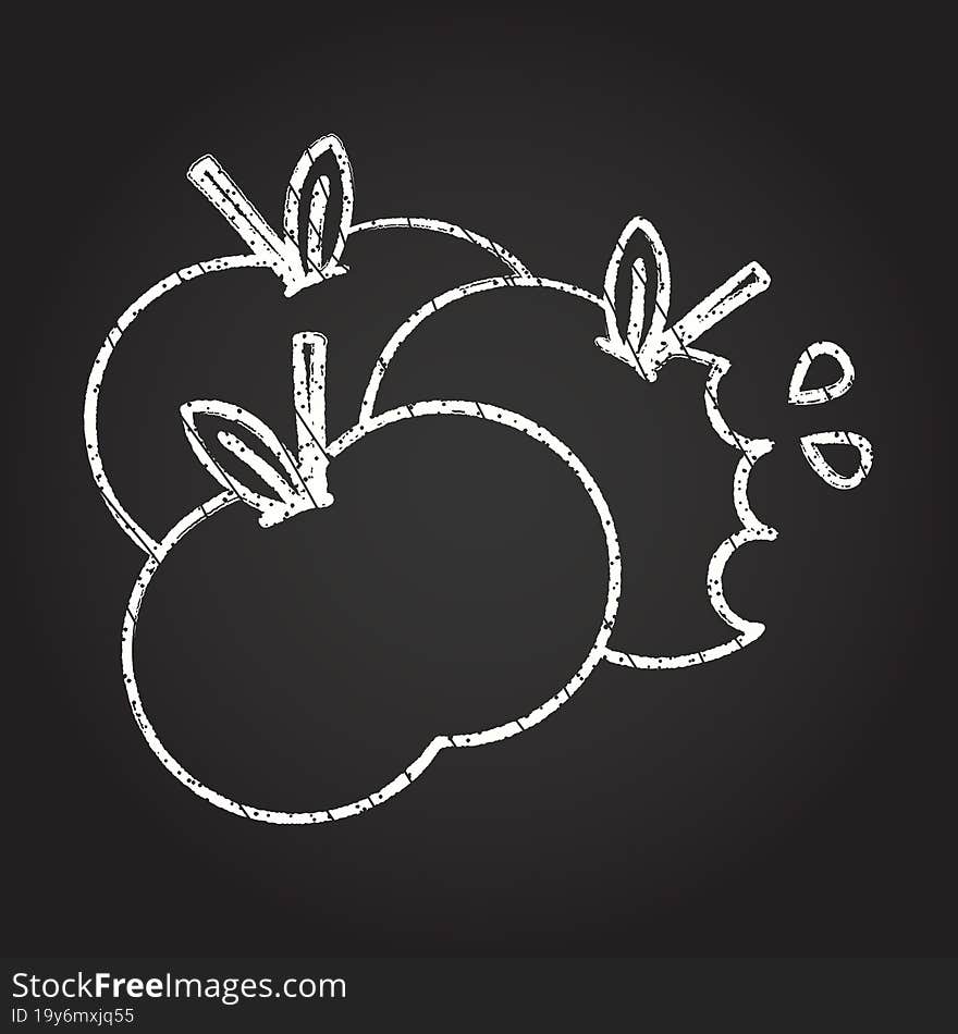 Apples Chalk Drawing