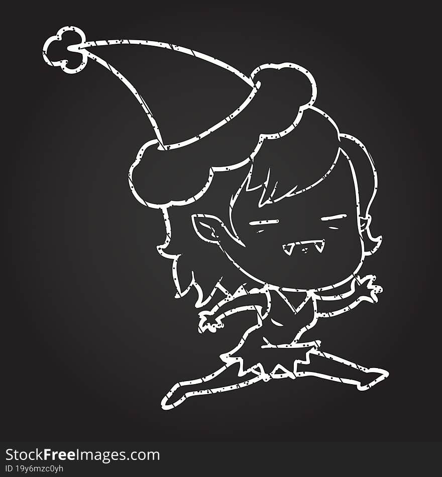 Festive Vampire Chalk Drawing